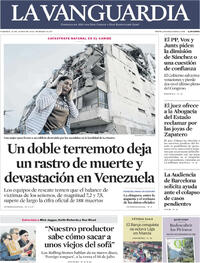 Portada periódico La Vanguardia