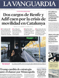 Portada La Vanguardia 2026-01-27