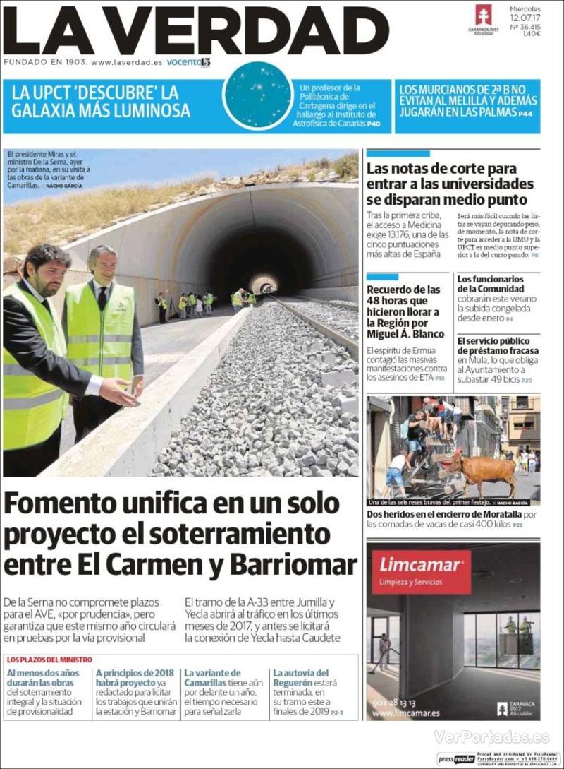 Portada Última Hora 2017-07-12