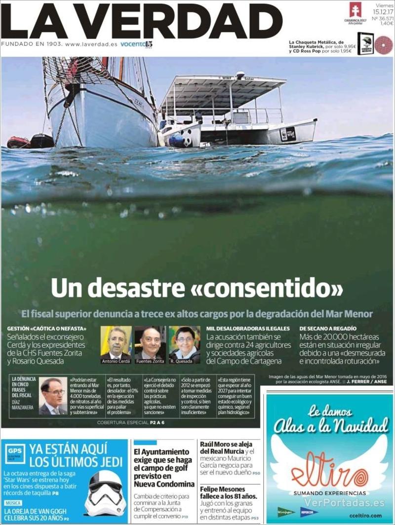 Portada Última Hora 2017-12-15