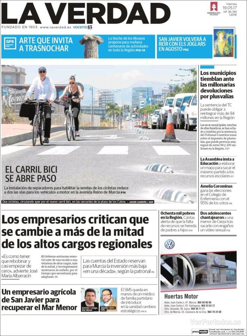 Portada Última Hora 2017-05-19