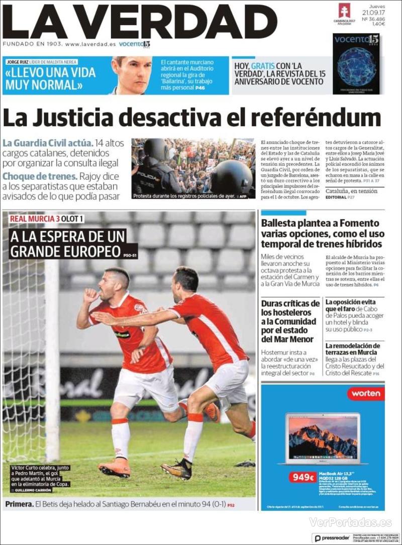 Portada Última Hora 2017-09-21