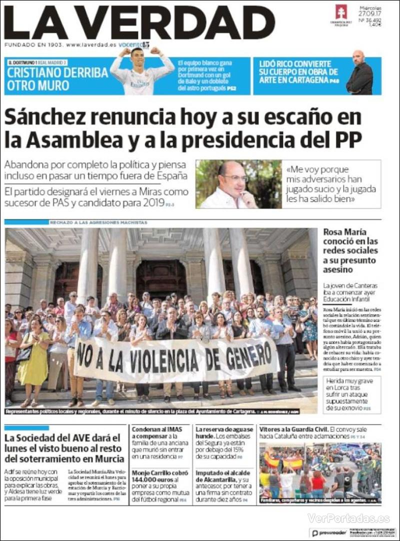Portada Última Hora 2017-09-27