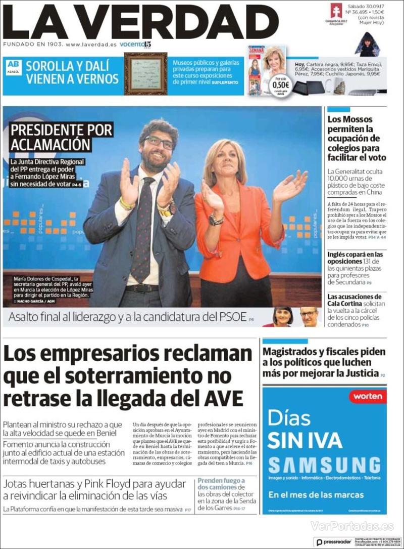 Portada Última Hora 2017-09-30