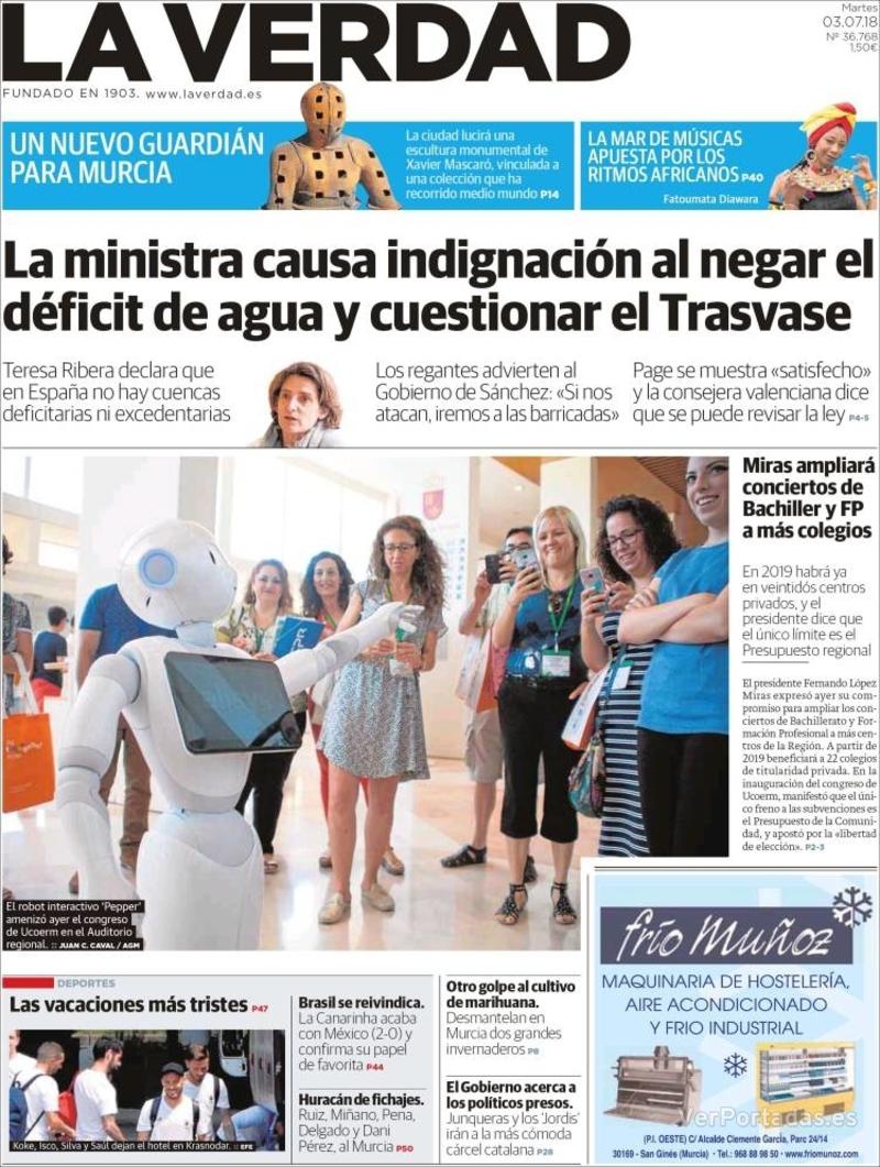 Portada Última Hora 2018-07-03