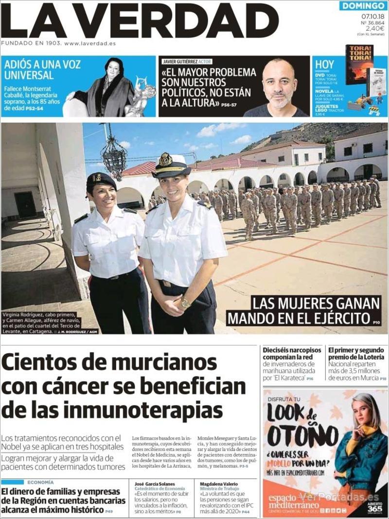 Portada La Verdad 2018-10-08