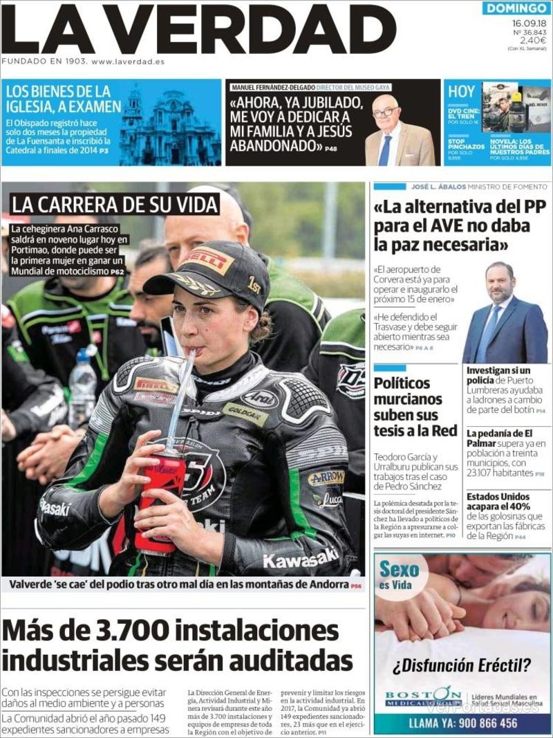 Portada Última Hora 2018-09-16