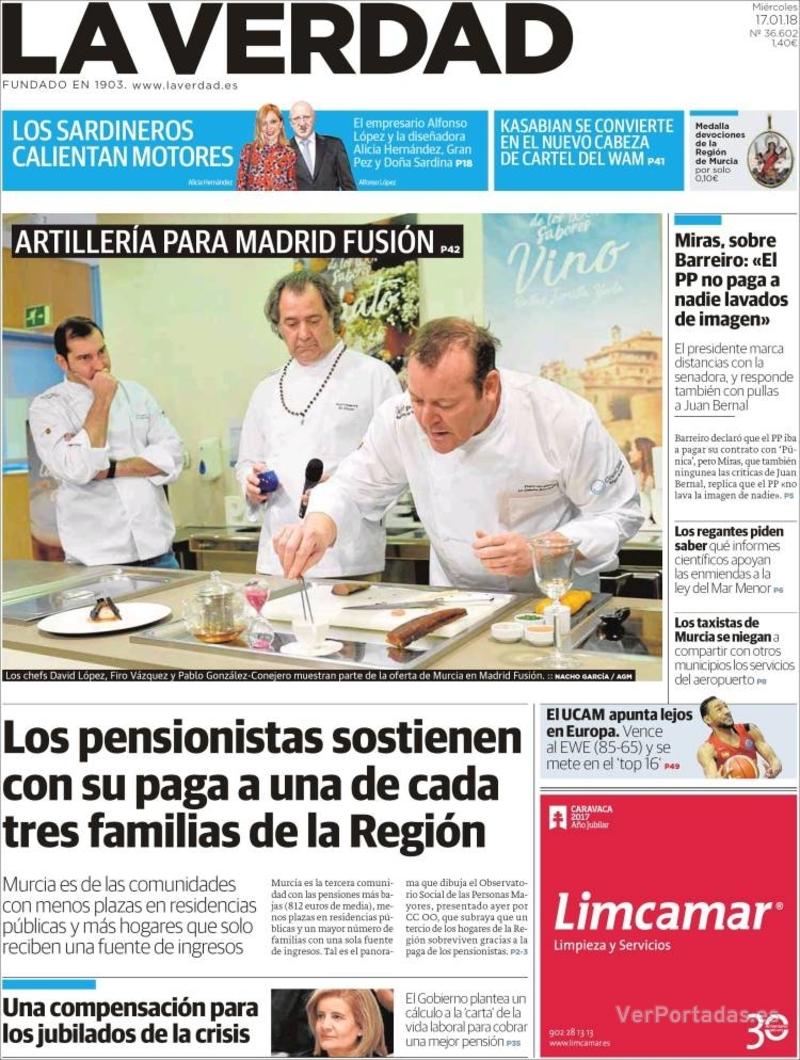 Portada Última Hora 2018-01-17