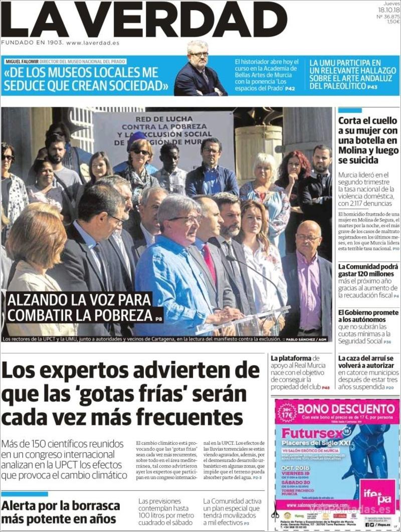 Portada La Verdad 2018-10-19