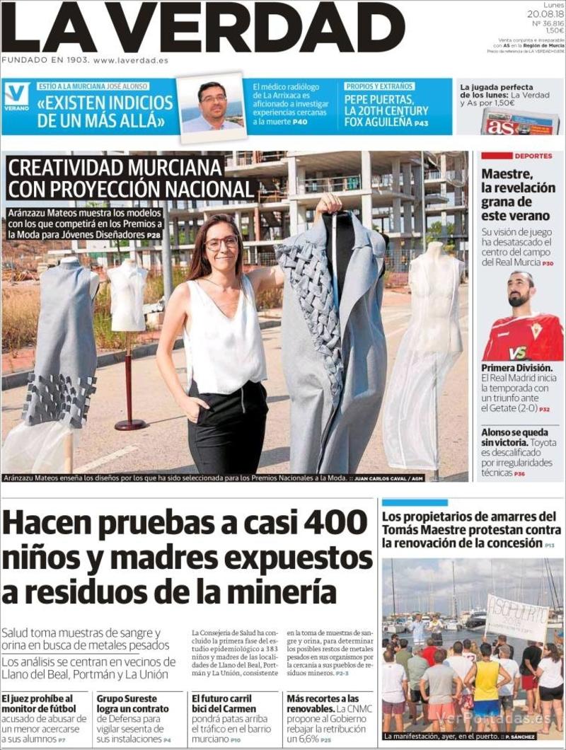 Portada Última Hora 2018-08-20