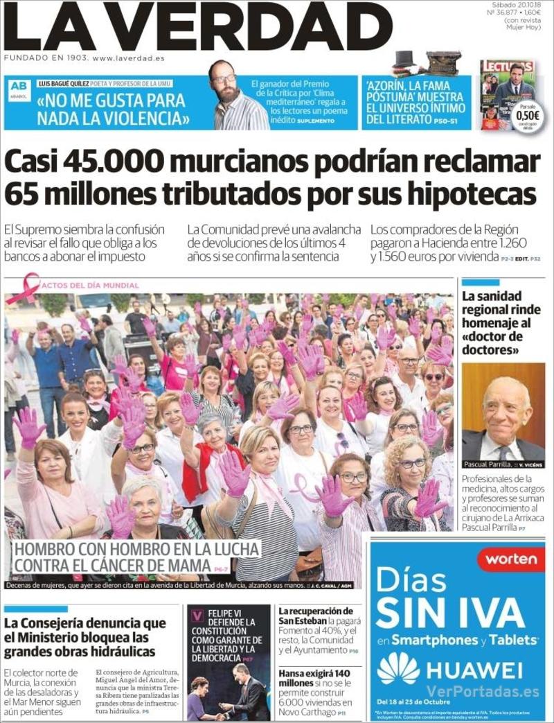 Portada La Verdad 2018-10-21