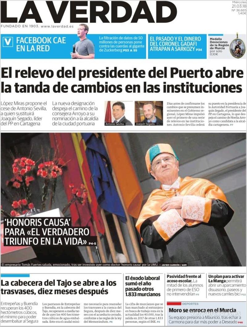 Portada Última Hora 2018-03-21