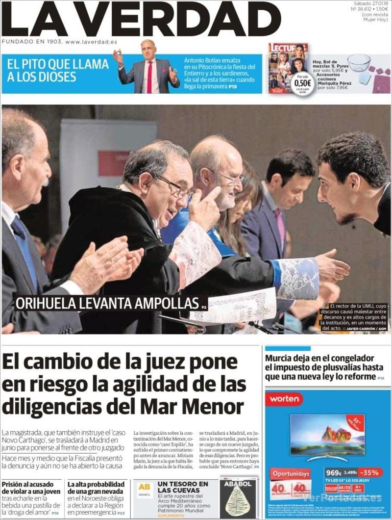 Portada Última Hora 2018-01-27