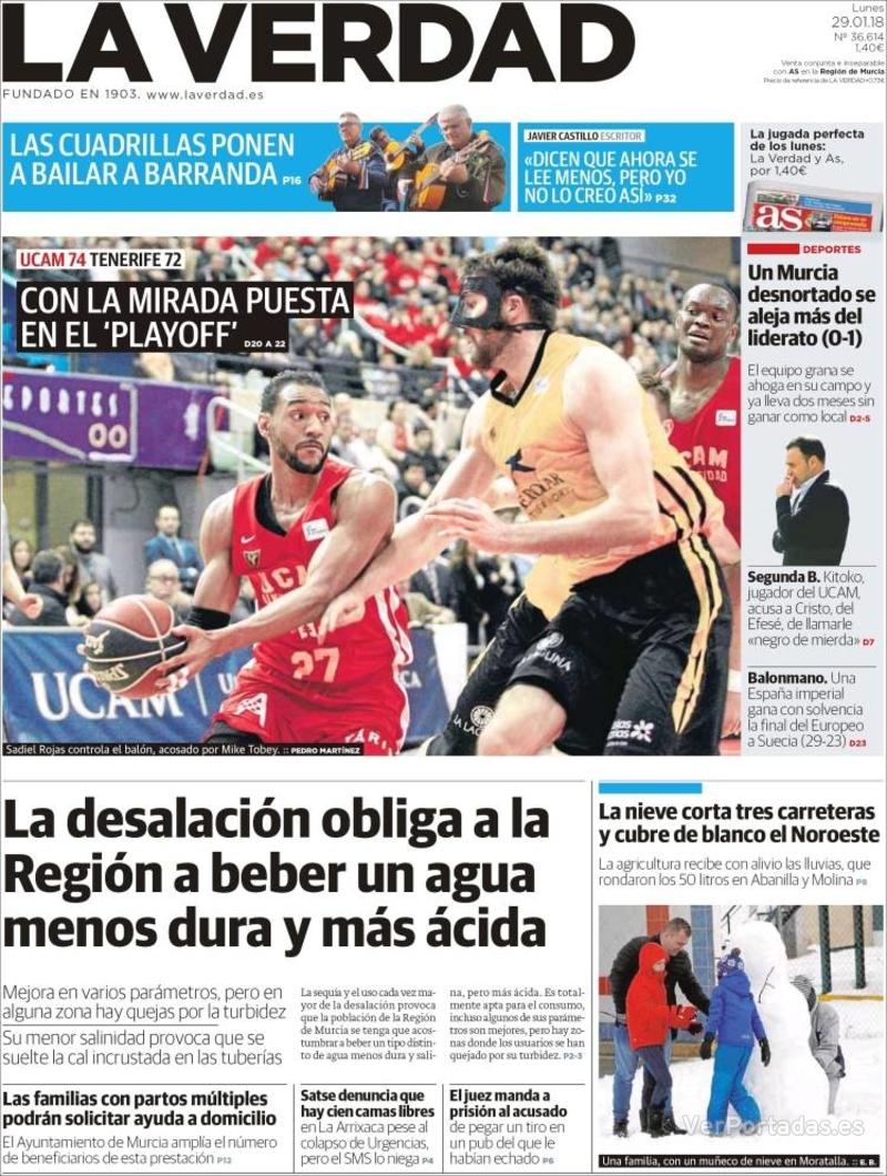 Portada Última Hora 2018-01-29