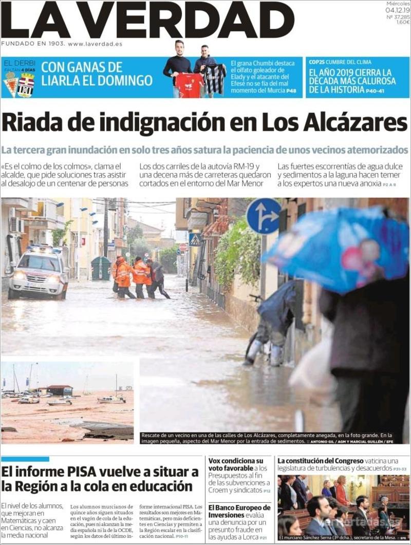 Portada Última Hora 2019-12-04