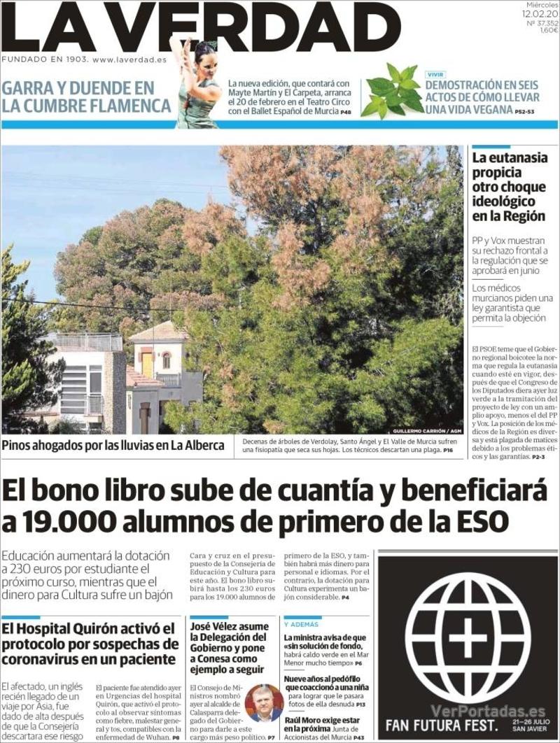 Portada Última Hora 2020-02-12