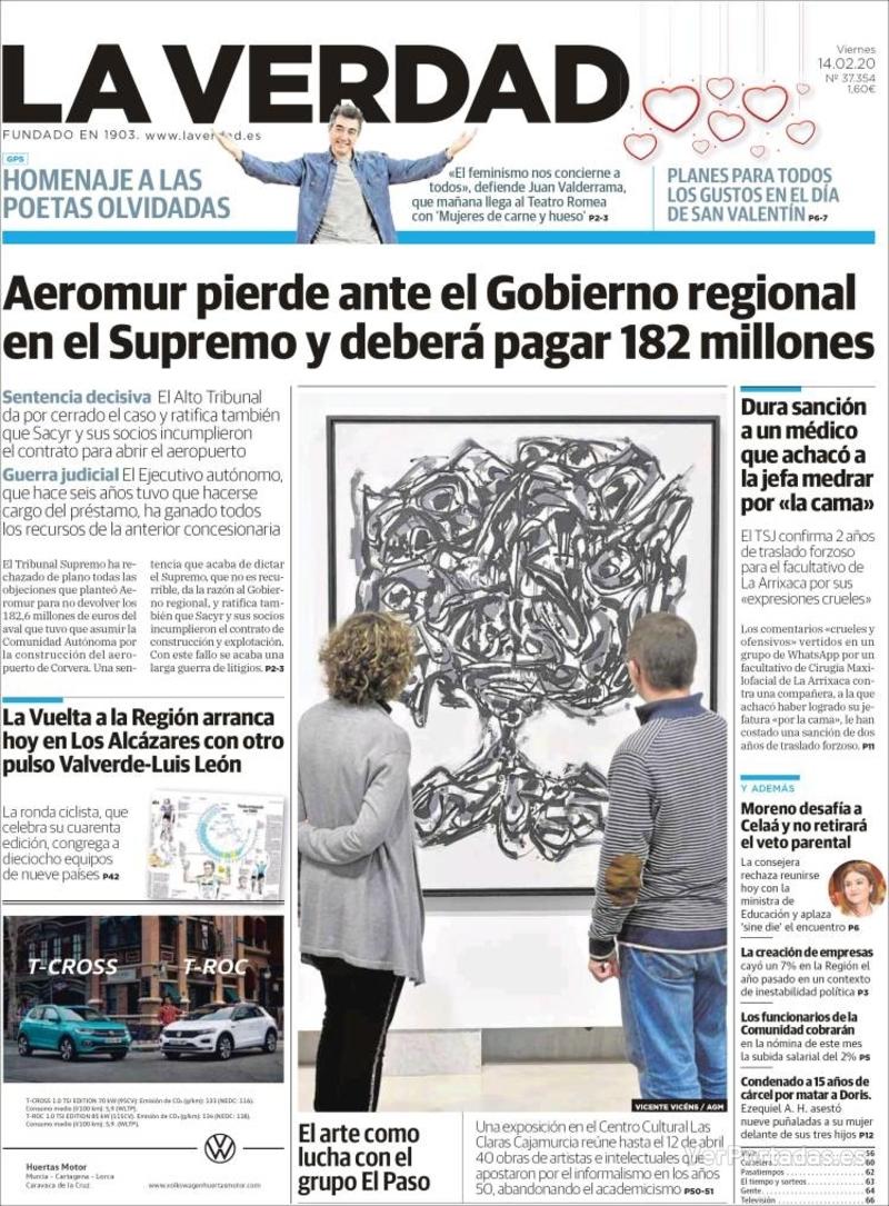 Portada Última Hora 2020-02-14