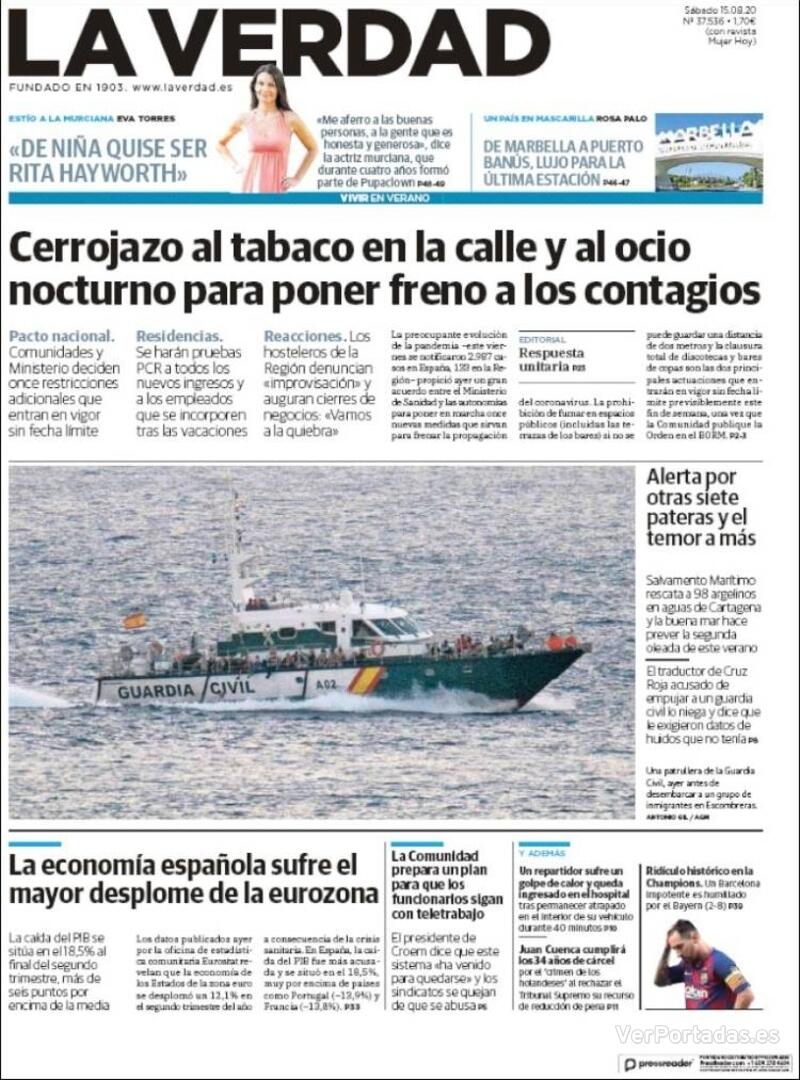 Portada Última Hora 2020-08-15