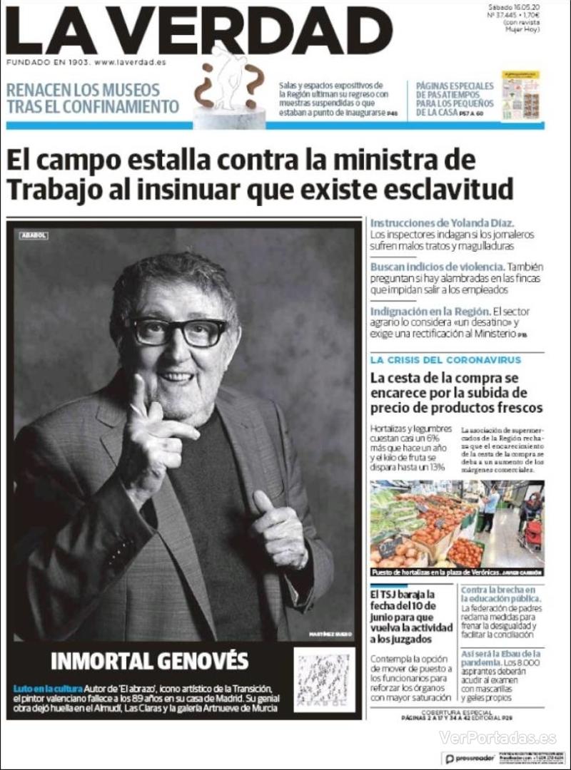 Portada Última Hora 2020-05-16