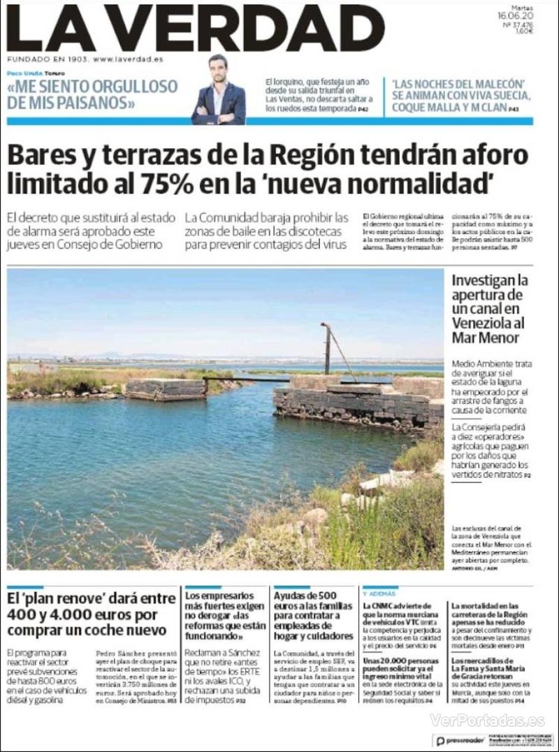Portada Última Hora 2020-06-16