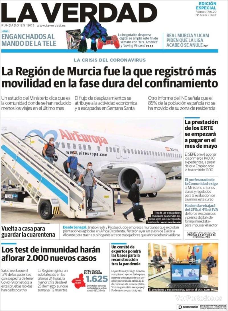 Portada Última Hora 2020-04-17
