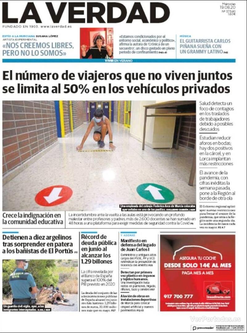 Portada Última Hora 2020-08-19