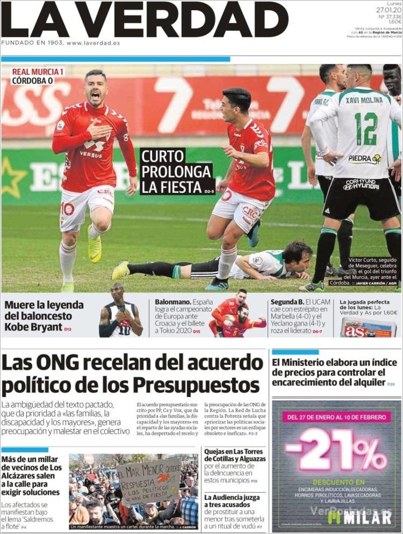 Portada Última Hora 2020-01-27