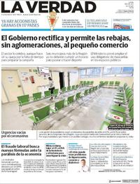 Portada La Verdad 2020-05-18