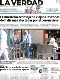 Portada La Verdad 2020-02-26