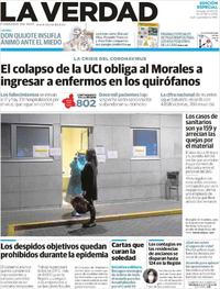 Portada La Verdad 2020-03-28