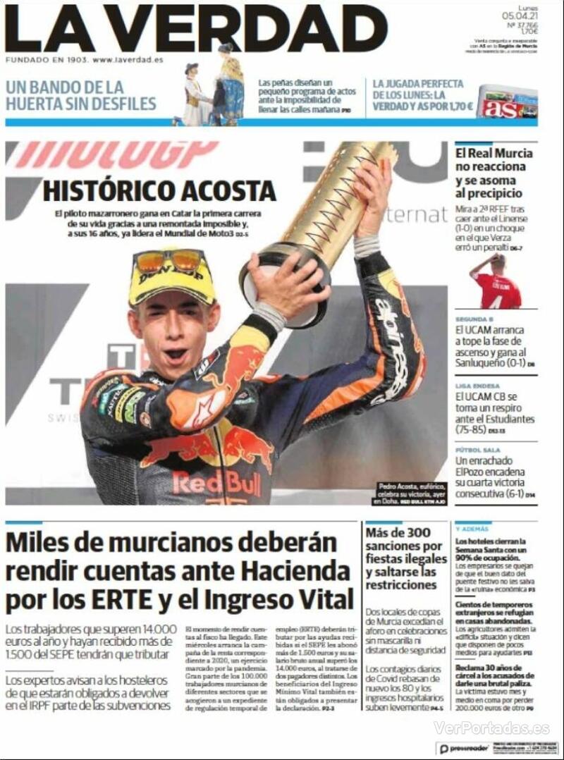 Portada La Verdad 2021-04-06