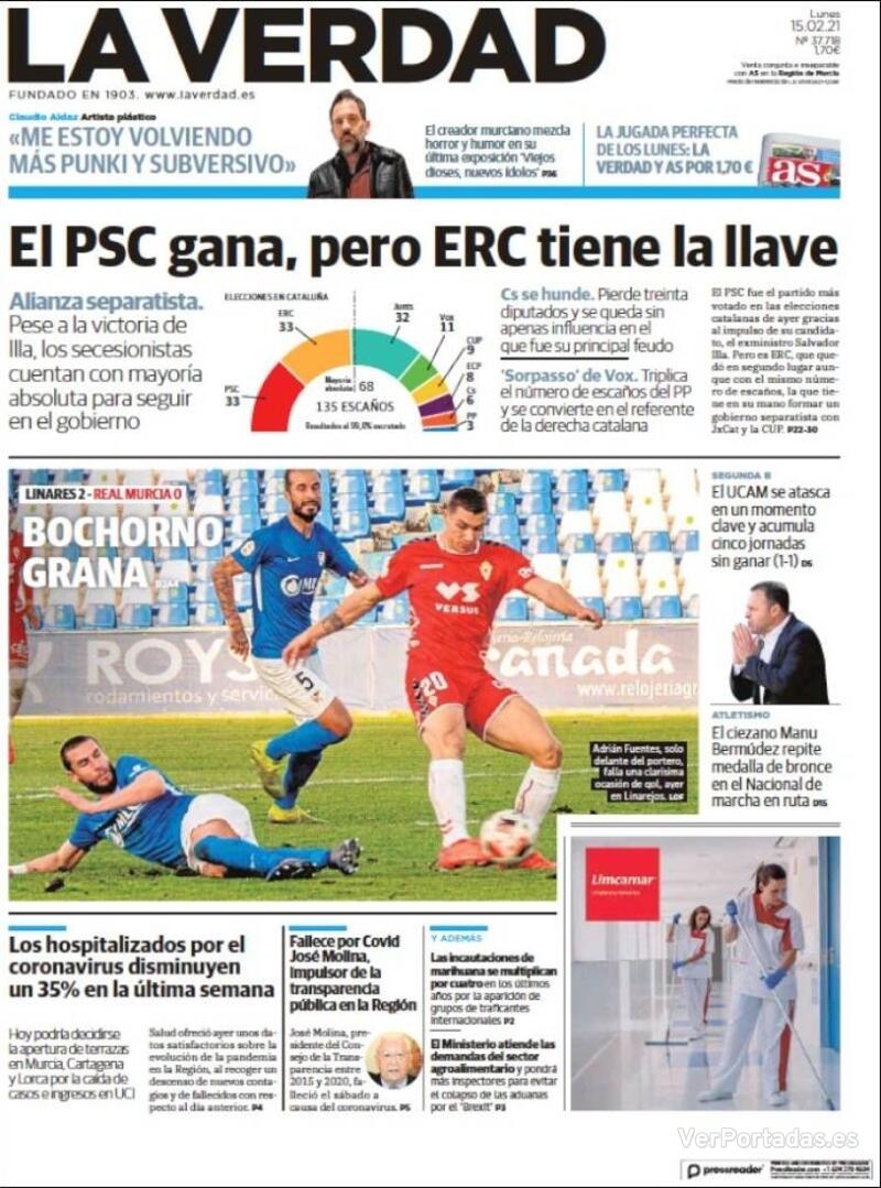 Portada Última Hora 2021-02-15