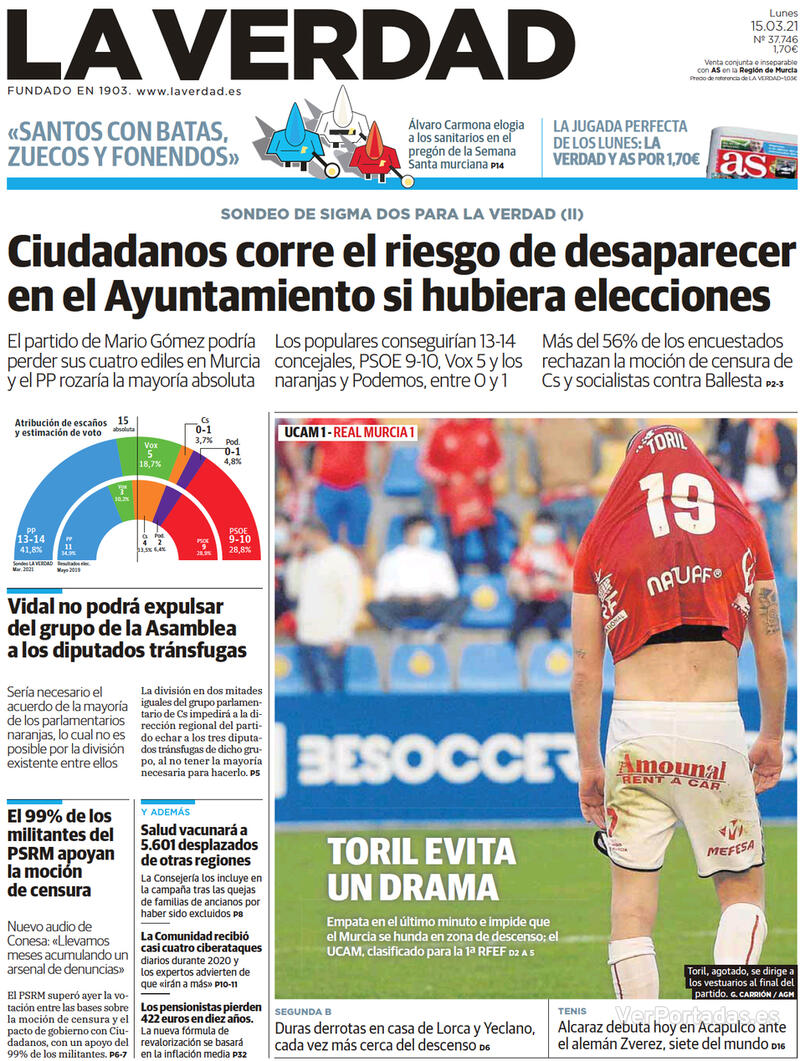 Portada La Verdad 2021-03-16