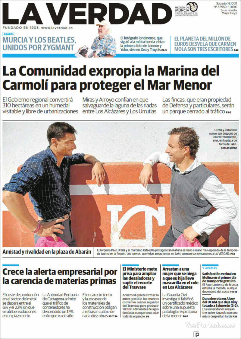 Portada Última Hora 2021-10-16