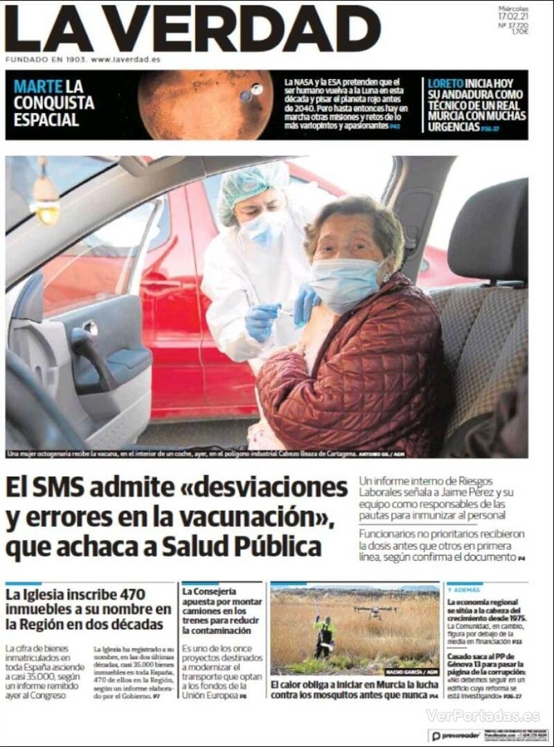 Portada Última Hora 2021-02-17