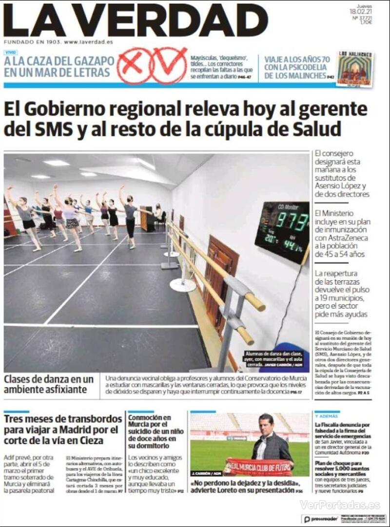 Portada Última Hora 2021-02-18