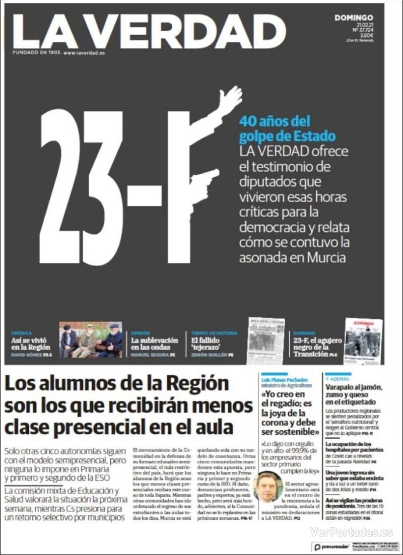 Portada Última Hora 2021-02-21
