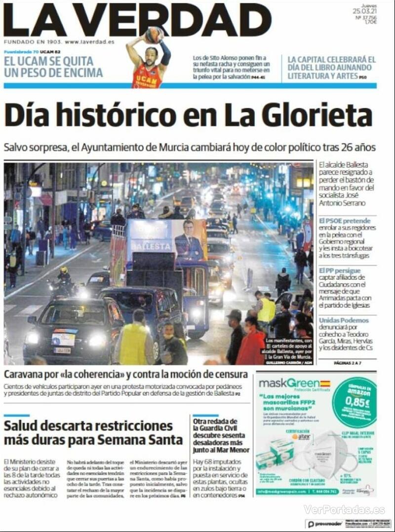 Portada La Verdad 2021-03-26