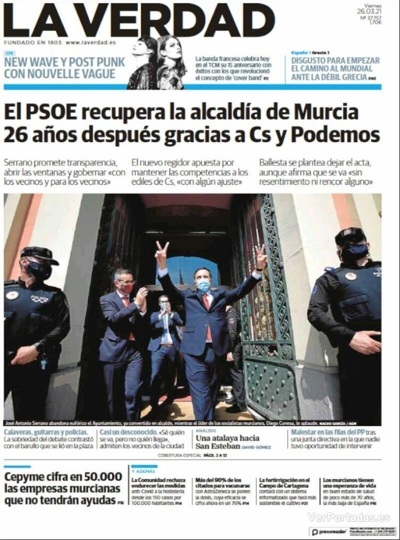 Portada La Verdad 2021-03-27