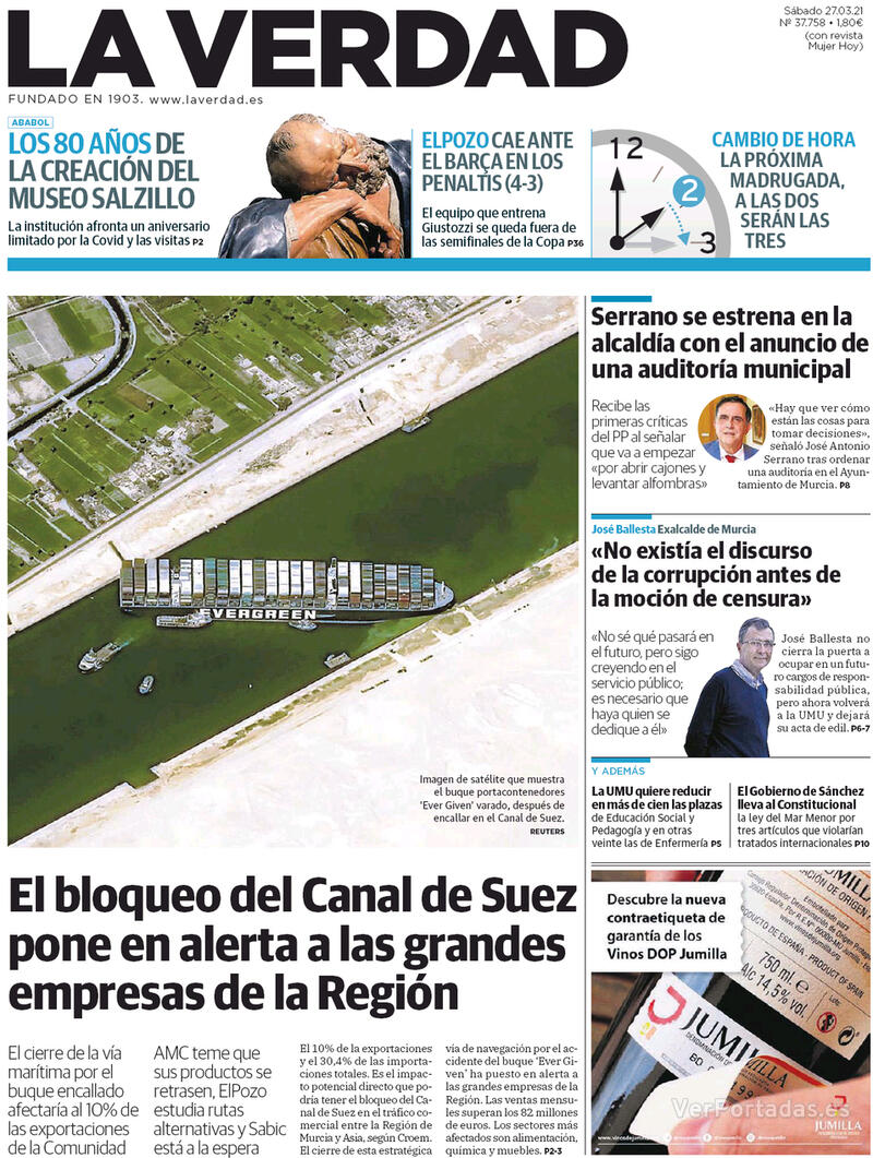 Portada La Verdad 2021-03-28