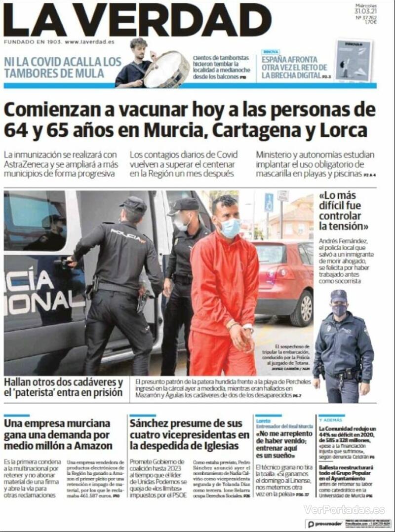 Portada La Verdad 2021-04-01