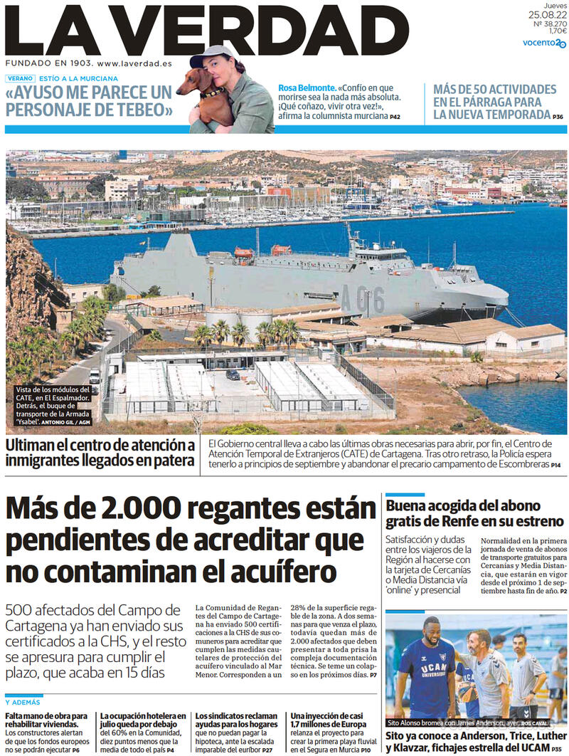 Portada La Verdad 2022-08-26