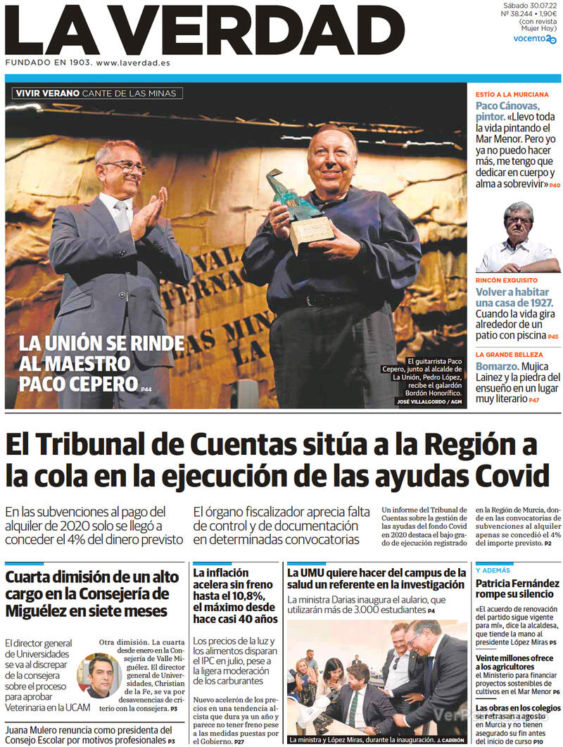 Portada La Verdad 2022-07-31