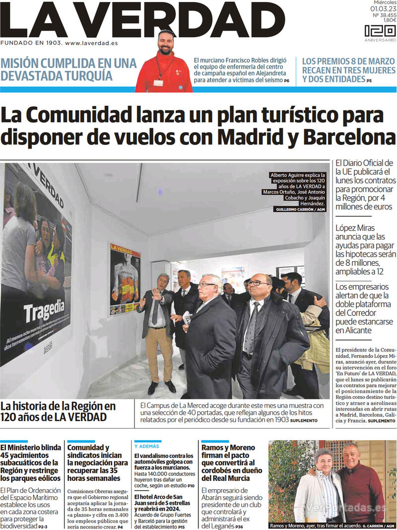 Portada La Verdad 2023-03-02