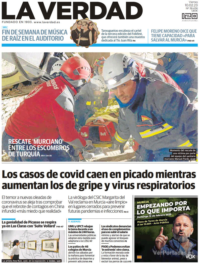 Portada La Verdad 2023-02-11