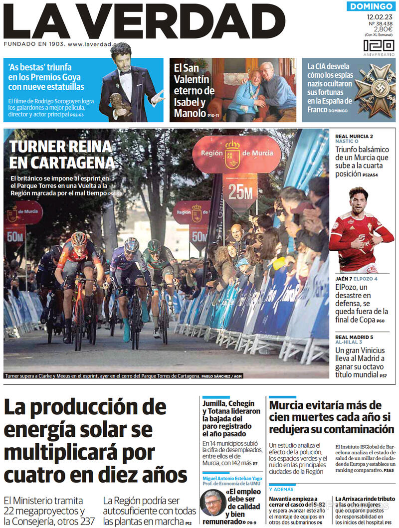 Portada La Verdad 2023-02-13