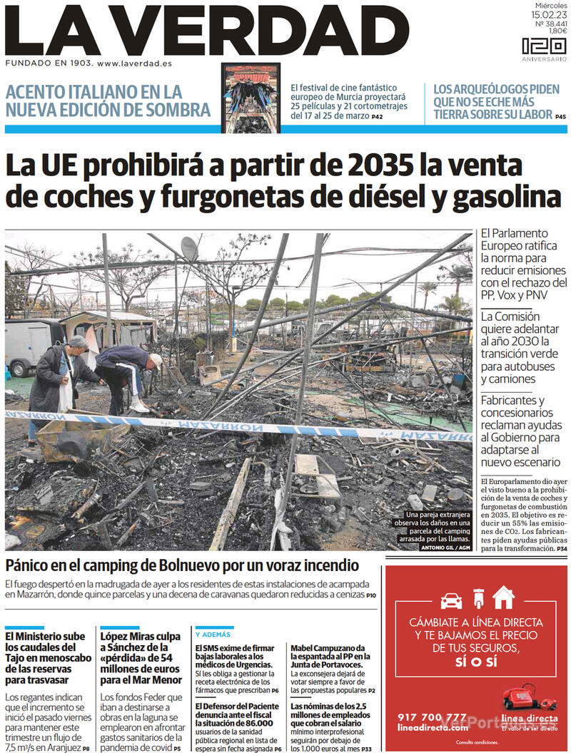 Portada La Verdad 2023-02-16