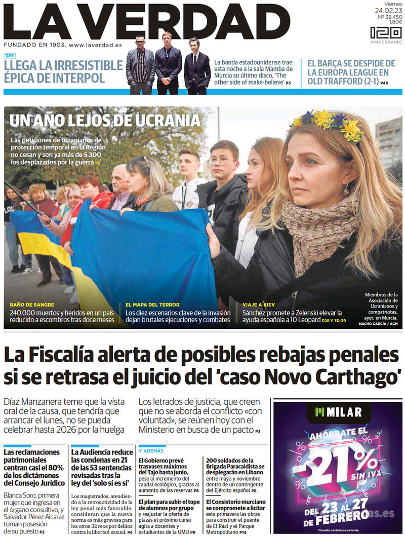 Portada La Verdad 2023-02-25