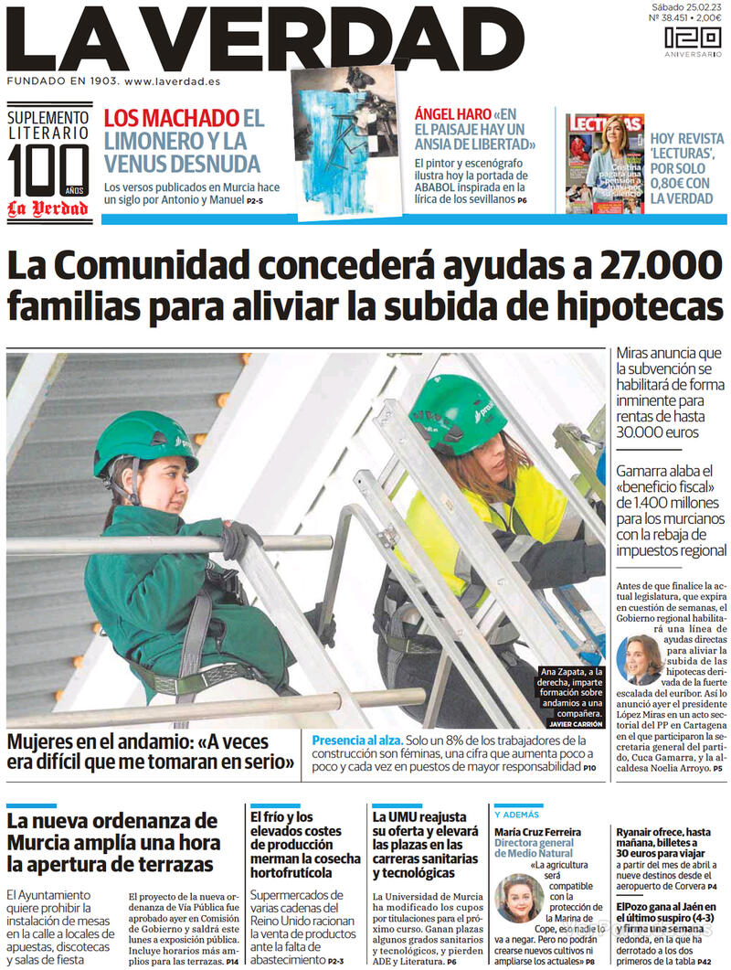 Portada La Verdad 2023-02-26