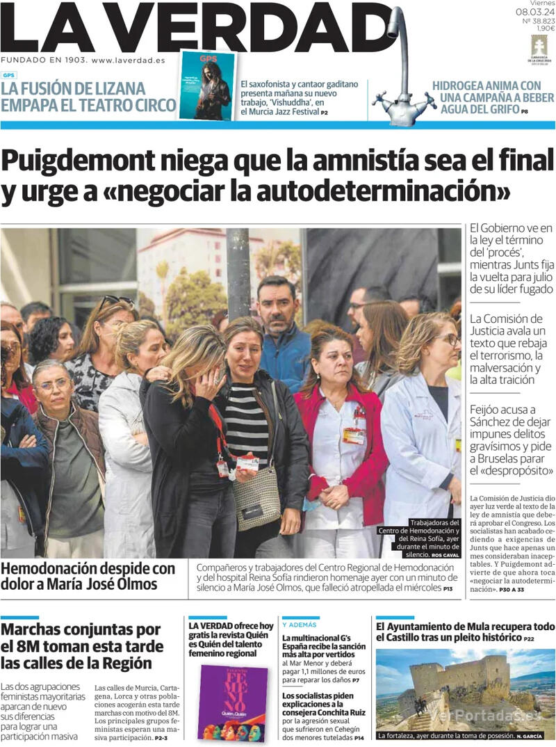 Portada La Verdad 2024-03-09